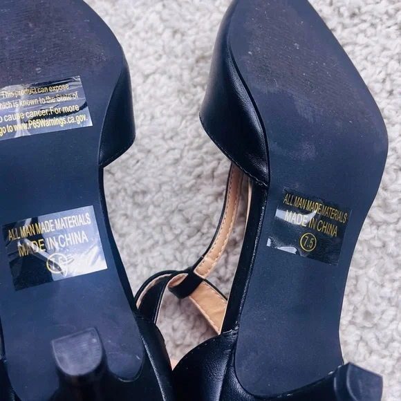 WOMENS CHASE AND CHLOE BLACK HEELS SIZE 7.5 GUC - Picture 7 of 13